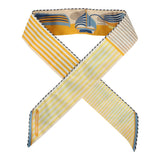Hermes "Thalassa" Bouton D'Or, Jaune Soufre & Blanc Multi Cotton Twilly - Thumbnail View 1