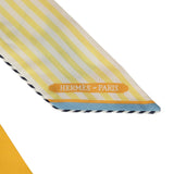 Hermes "Thalassa" Bouton D'Or, Jaune Soufre & Blanc Multi Cotton Twilly - Thumbnail View 3