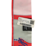 Hermes "Camails" Grenadine, Vert, Rose Multi Silk Twilly - Thumbnail View 4