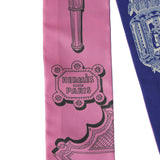 Hermes "Merveilleuses Lantern" Rose Bon Bon, Indigo Multi Silk Twilly - Thumbnail View 3