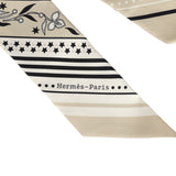 Hermes "Festival Des Amazones" Grege, Black, Blanc Silk Twilly - Thumbnail View 3