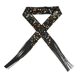 Hermes "Red Berries" Black, Beige Dore, Orange Fringe Silk Twilly - Thumbnail View 1