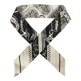 Hermes "Festival Des Amazones" Grege, Black, Blanc Silk Twilly - Thumbnail View 1