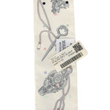 Hermes "Les Cles a Pois" White, Gris Acier, Multicolore Silk Twilly - Thumbnail View 4