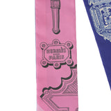 Hermes "Merveilleuses Lantern" Rose Bon Bon, Indigo Multi Silk Twilly - Thumbnail View 3