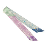Hermes "A l'Ombre des Boulevards" Blanc, Vert, Mauve Multi Silk Twilly - Thumbnail View 2
