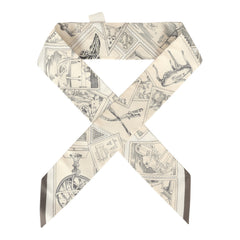 Hermes "Le Philateliste Du Faubourg" Parchemin, Graphite Multi Silk Twilly