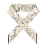Hermes "Le Philateliste Du Faubourg" Parchemin, Graphite Multi Silk Twilly - Thumbnail View 1