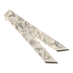 Hermes "Le Philateliste Du Faubourg" Parchemin, Graphite Multi Silk Twilly