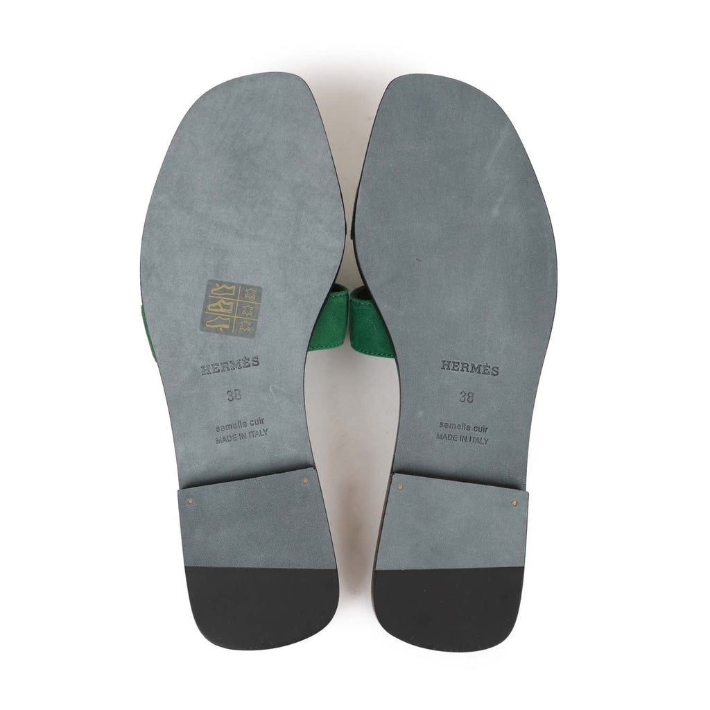 Hermes Oran Sandal Vert Electrique Calfskin 38 EU in 2023
