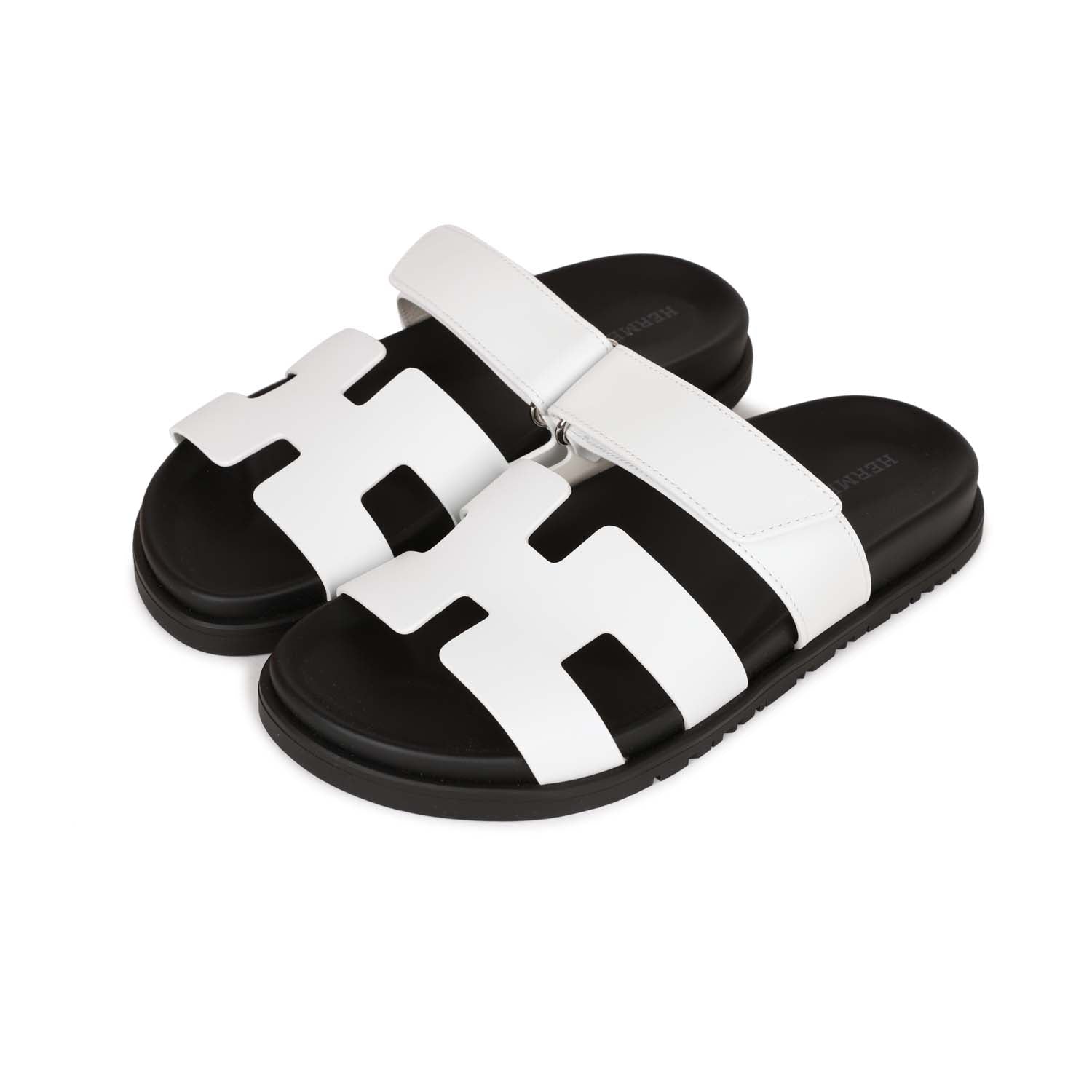 Hermes Chypre Sandals White Calfskin 36.5 – Madison Avenue Couture