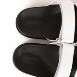 Hermes Chypre Sandals White Calfskin 36.5