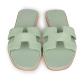 Hermes Oran Sandal Vert Electrique Calfskin 38 EU – Madison Avenue Couture