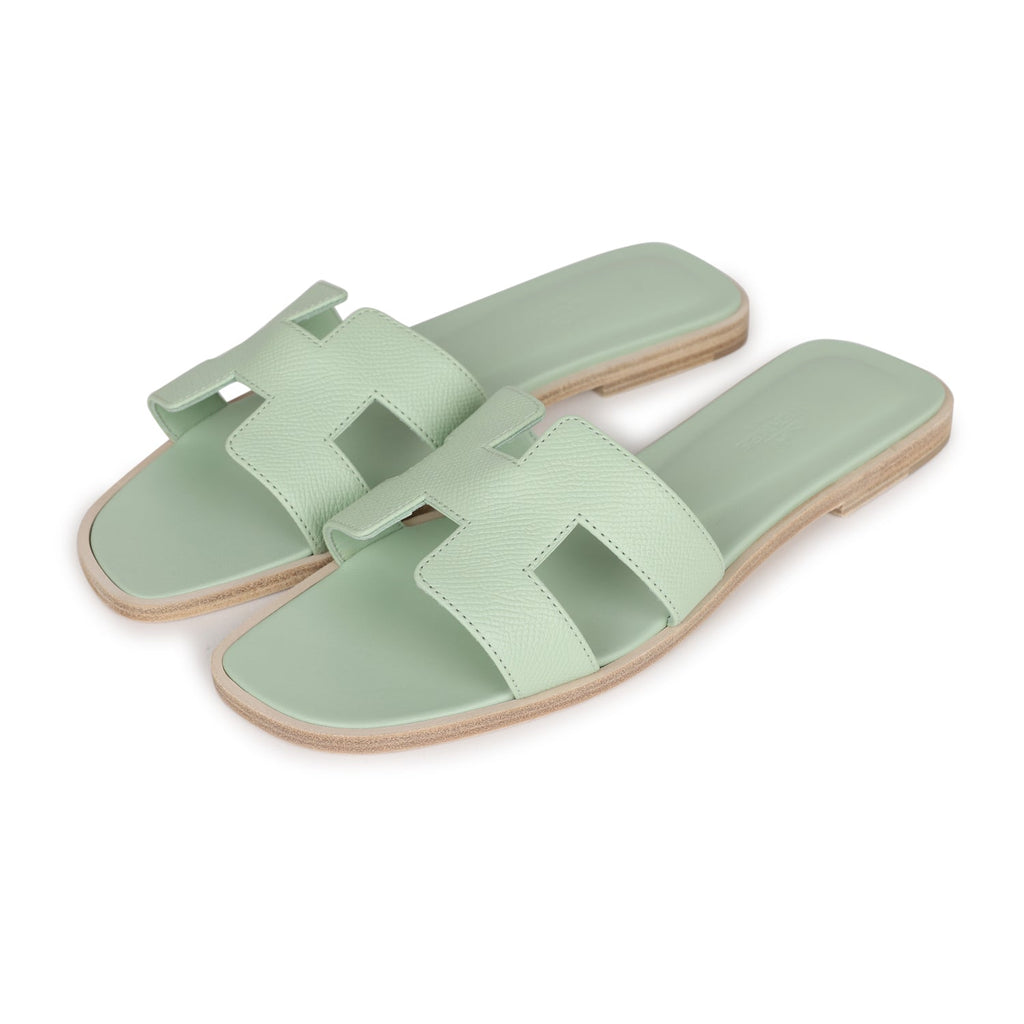 Hermes Oran Sandals Vert Jade Epsom 38 EU – Madison Avenue Couture