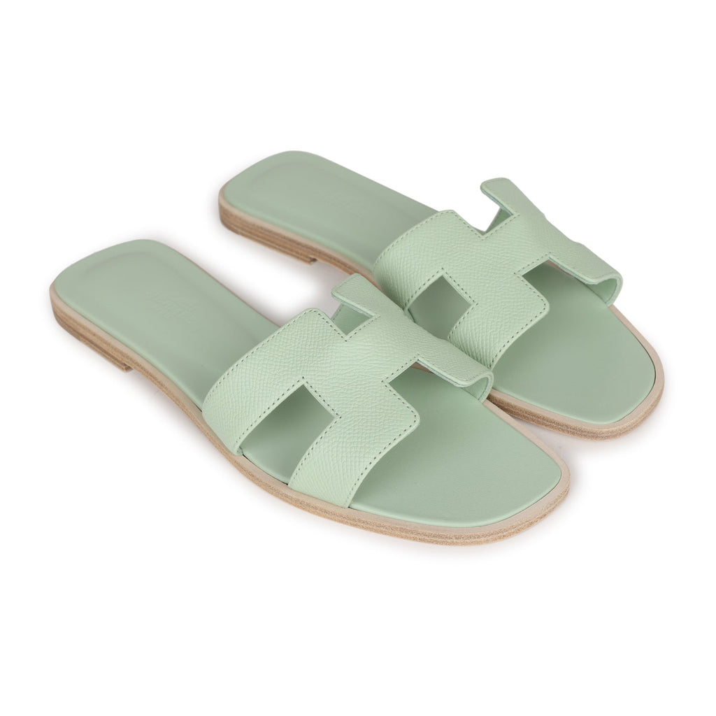 Hermes Oran Sandals Vert Jade Epsom 38 EU – Madison Avenue Couture