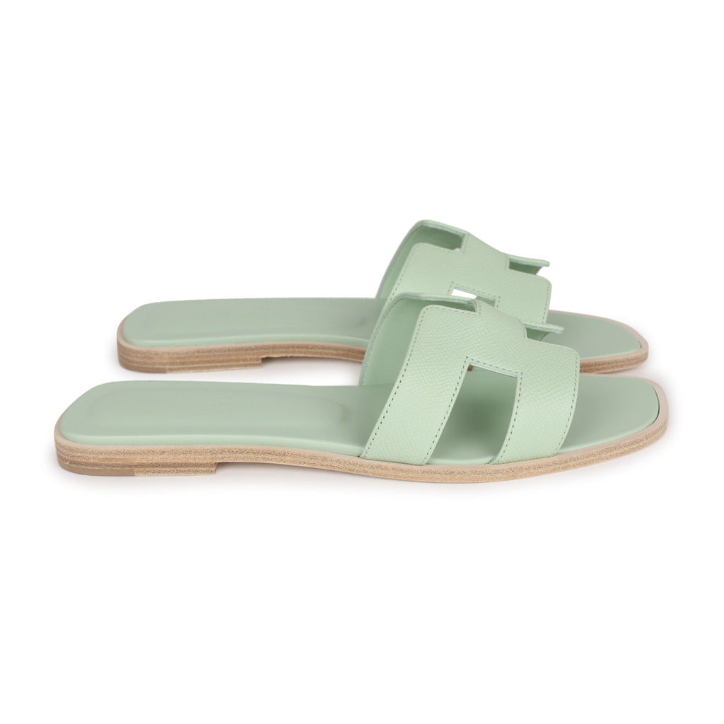 Hermes Oran Sandals Vert Anglais Woolskin 38.5 – Madison Avenue