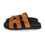 Hermes Chypre Sandals Kraft Suede 38 EU