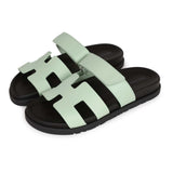 Hermes Chypre Sandal Vert Jade Epsom Palladium Hardware 37.5 EU