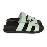 Hermes Chypre Sandal Vert Jade Epsom Palladium Hardware 37.5 EU