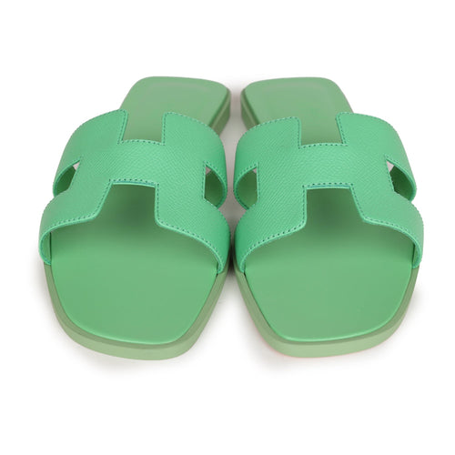 Hermes Oran Sandal Vert Promme Epsom 39 EU