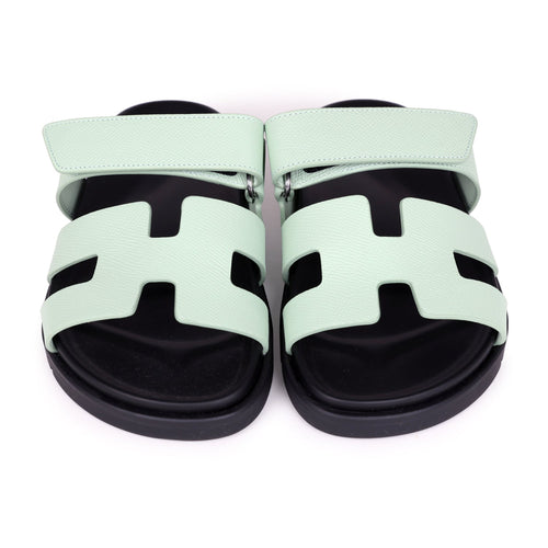 Hermes Chypre Sandal Vert Jade Epsom Palladium Hardware 35 EU