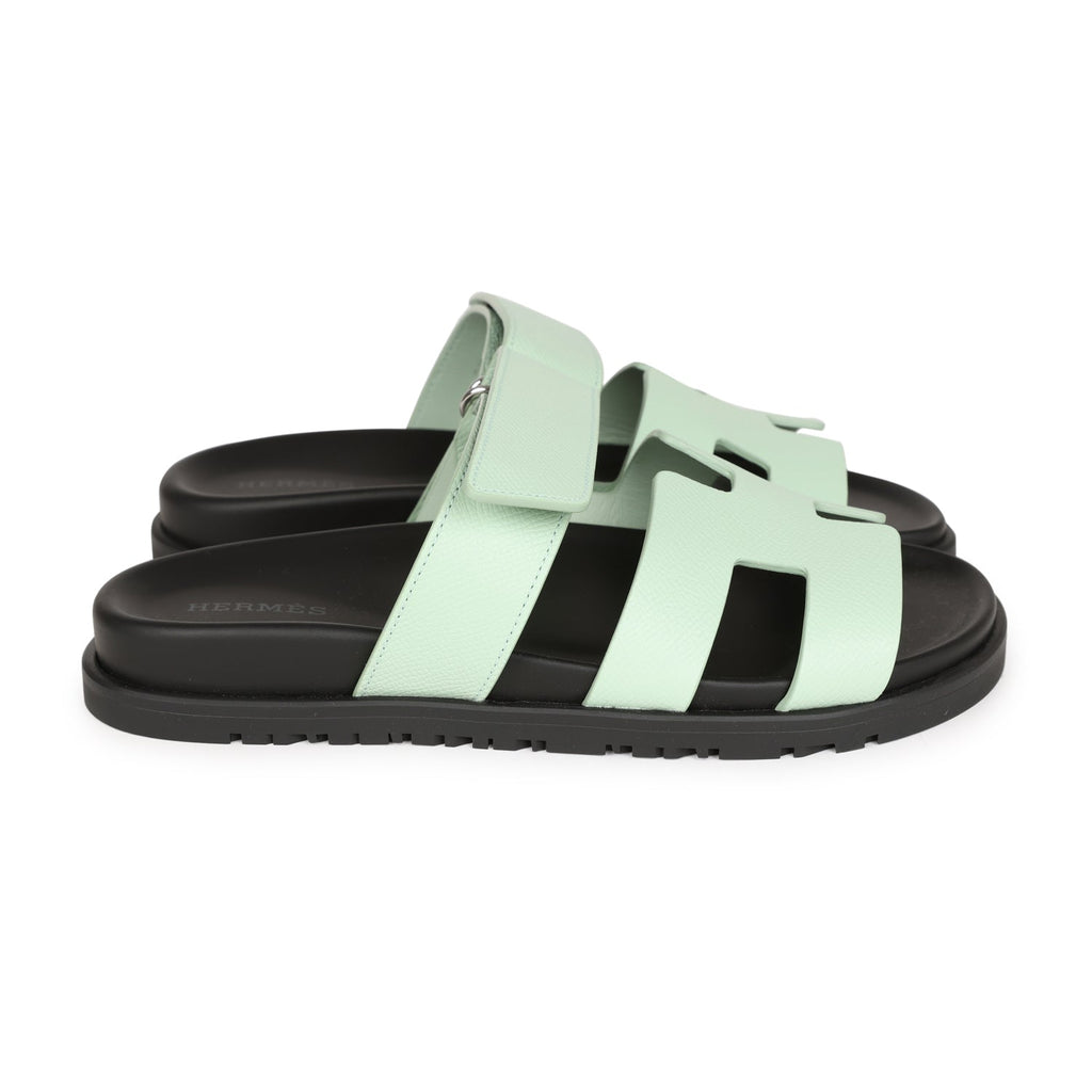 *BNIB* Hermes Womens Chypre Epsom Sandals Vert Jade Green Size 37