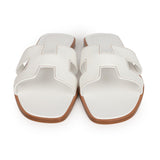 Hermes Oran Sandals White Box Calfskin 39 EU