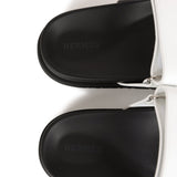 Hermes Chypre Sandals White Calfskin Palladium Hardware 37.5 EU