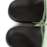 Hermes Chypre Sandals Vert Jade Epsom Palladium Hardware 36.5 EU