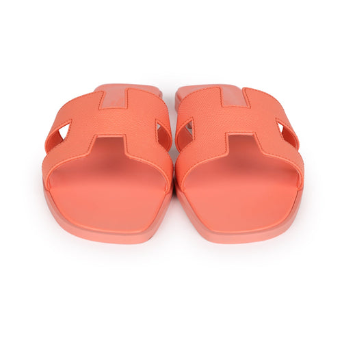 Hermes Oran Sandals Orange Joey Epsom 39.5 EU