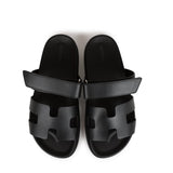 Hermes Chypre Sandals Black Calfskin 38.5 EU