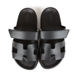 Hermes Chypre Techno Sandals Black Calfskin Palladium Hardware 35.5 EU