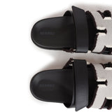 Hermes Chypre Techno Sandals Black/Prunoir Calfskin and Cavnas Palladium Hardware 39 EU