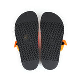 Hermes Chypre Techno Sandals Sunset/Rouge Ecarlate Suede Palladium Hardware 38 EU