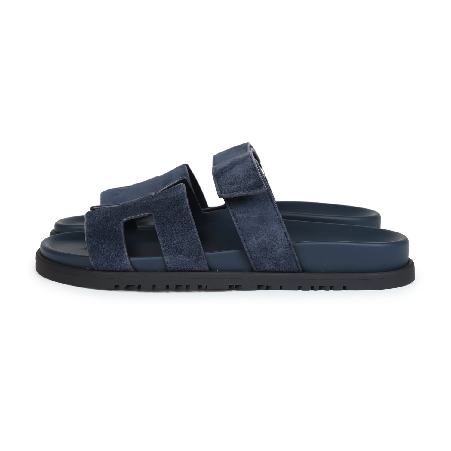 Hermes Chypre Techno Sandals Bleu Celeste Suede 38 EU Palladium Hardwa ...