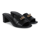 Hermes Gigi 50 Sandals 37.5 EU Black Calfskin Permabrass Hardware