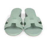 Hermes Oasis Sandal Vert D'eau Calfskin 37 EU