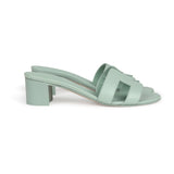 Hermes Oasis Sandal Vert D'eau Calfskin 37 EU