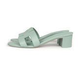 Hermes Oasis Sandal Vert D'eau Calfskin 37 EU