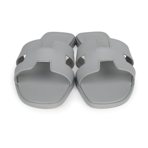 Hermes Oran Sandal Bleu Glacier Epsom 37 EU