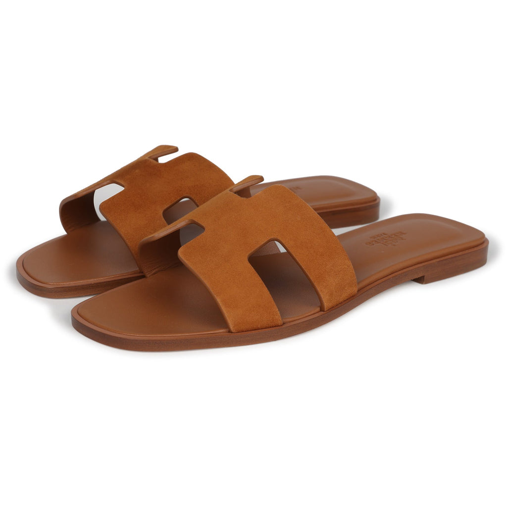 Leather Sandals Oran Hermes Slippers Oran Sandal Beige Hermès