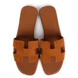 Hermes Oran Sandal Natural Suede Goatskin 37 EU