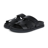 Hermes Chypre Techno Sandals Black Calfskin Palladium Hardware 36.5 EU