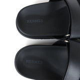 Hermes Chypre Techno Sandals Black Calfskin Palladium Hardware 36.5 EU