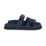 Hermes Chypre Techno Sandals Blue Celeste Suede Palladium Hardware 37.5 EU