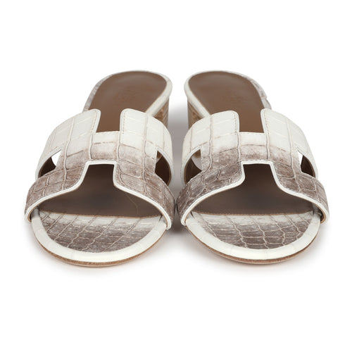 Hermes Oasis Sandal Himalaya Matte Niloticus Crocodile 37 EU