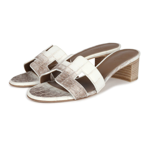 Hermes Oasis Sandal Himalaya Matte Niloticus Crocodile 37 EU