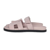 Hermes Chypre Techno Sandals Rose Porcelaine Suede Palladium Hardware 40 EU