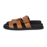 Hermes Chypre Techno Sandals Naturel Calfskin Palladium Hardware 38 EU