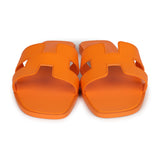 Hermes Oran Sandals Orange Sunset Epsom 42 EU